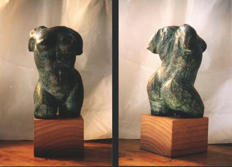 Sculpture: Bronze torso. 15cm tall.
